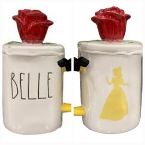 Rae Dunn X Disney Belle Ceramic Mug w/Rose Topper